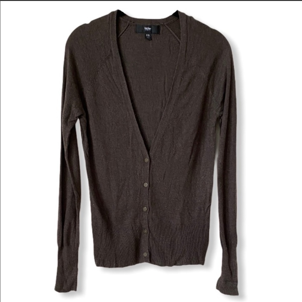 🌸3/$25 Mossimo Chocolate Brown Boyfriend Cardigan V-neck Sweater, Size XS